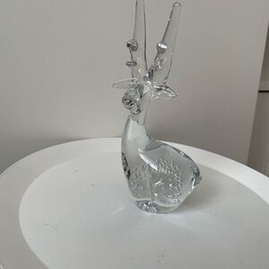 Vintage Enesco Clear Art Glass Reindeer Figurine